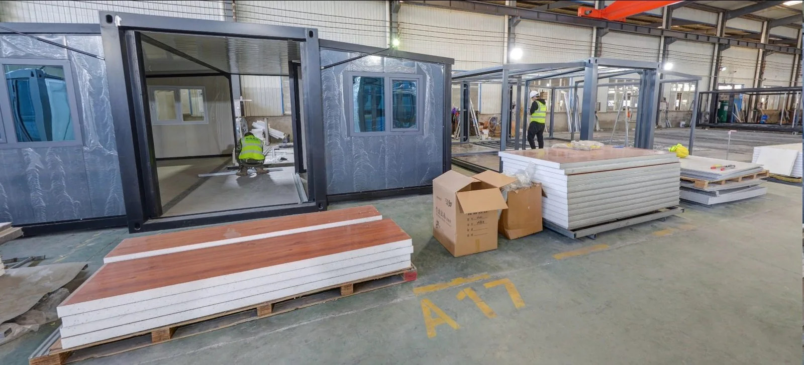 Container house assembly line