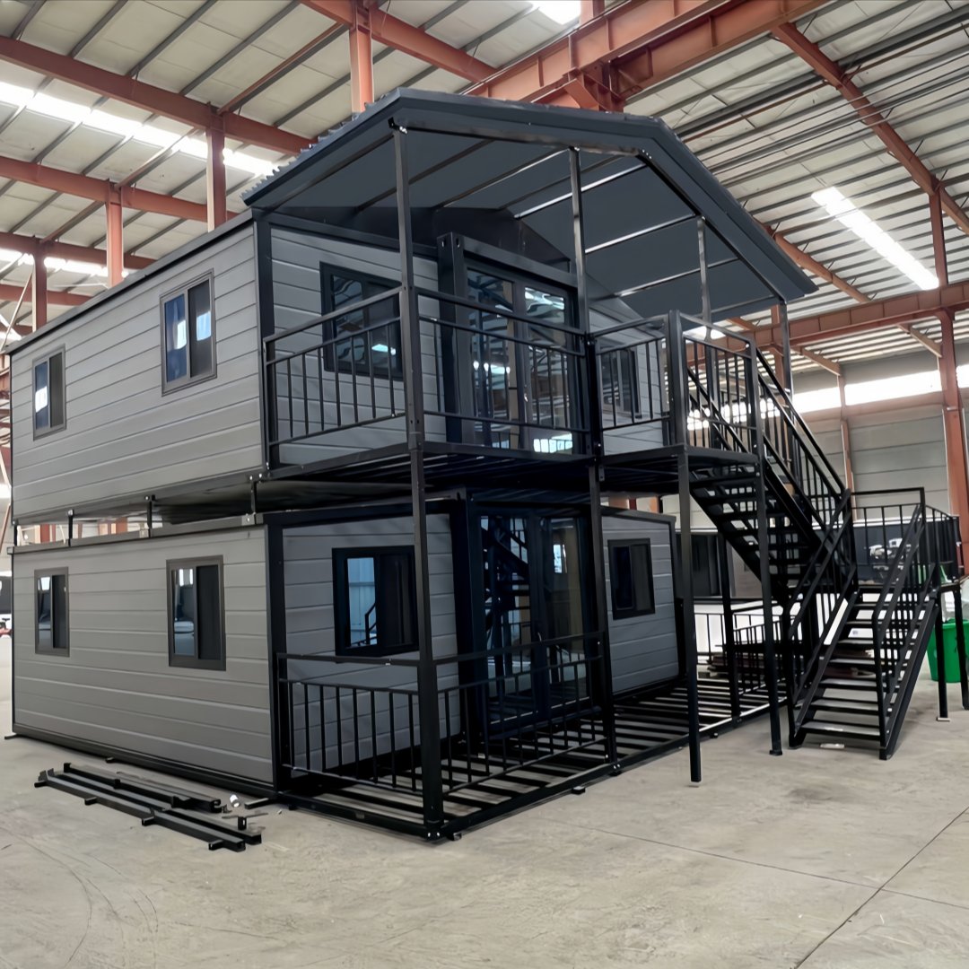 40FT Two-Story Grey Folding Container House