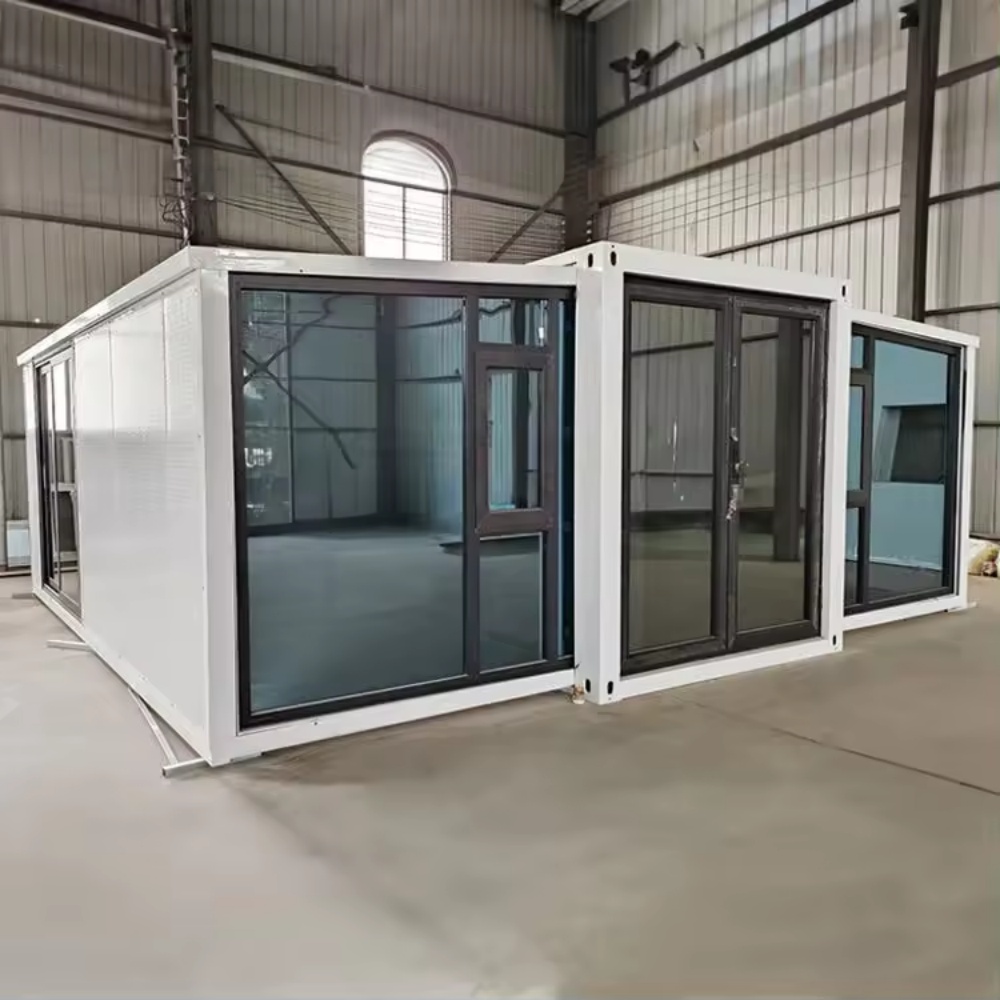 20FT White Folding Container House with Glass Front Wall