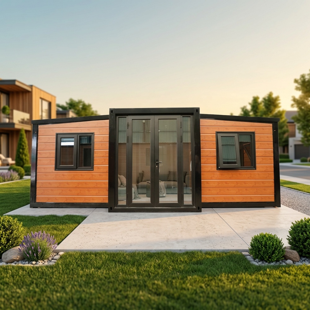 20FT Grey Folding Container House with Awning Porch